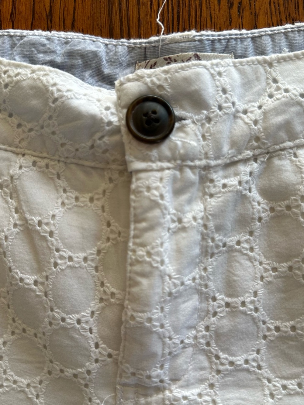 SO White Eyelet High Waist Shorts - Picture 5 of 7